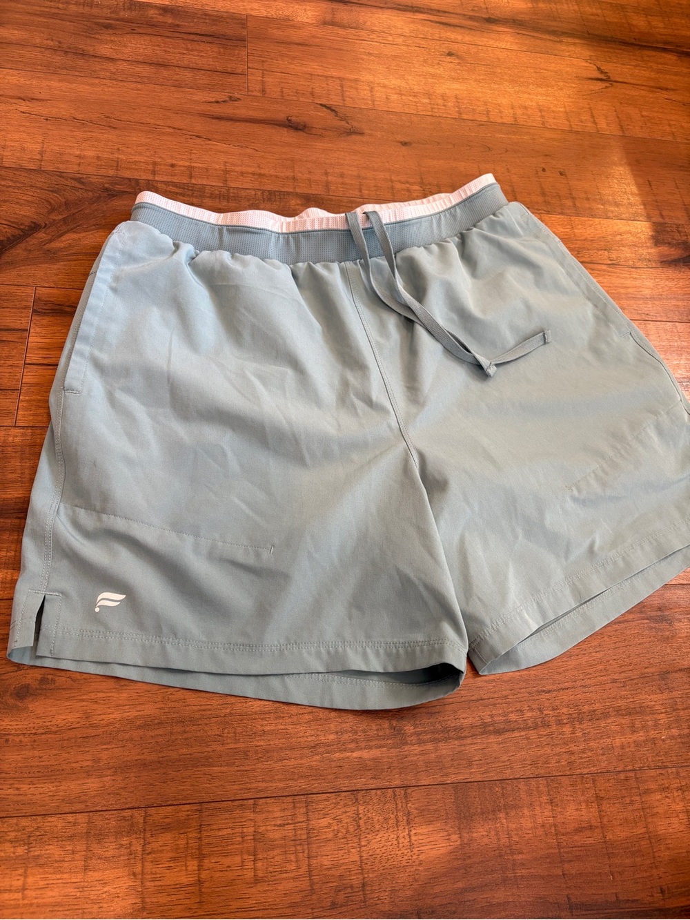 Fabletics Shorts Fundamental Mens Large Blue Athletic Training Quick Dry Run Gym